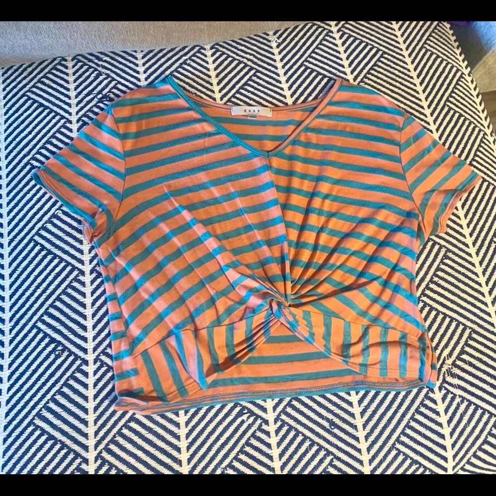 Gaze Orange and Teal Crop Top